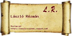 László Rézmán névjegykártya